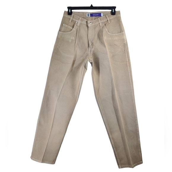 Vtg Levis SilverTab Khaki Jeans Baggy Wide Tapered Mens 34x32 USA Made (32x33.5) - Picture 1 of 16